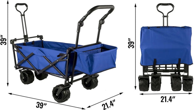 Foldable handcart - Foldable cart - Foldable transport trolley - Foldable handcart with push bar - Foldable handcart with pull bar -