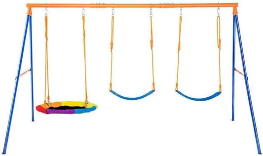 Schommel - Speeltuin - Kinderschommel - Schommel voor Kinderen - Achtertuin 600lbs Capaciteit Schommel Set - met 1 schotel schommelzitje 2 gordel schommel - Outdoor Schommel voor kinderen - 2 personen