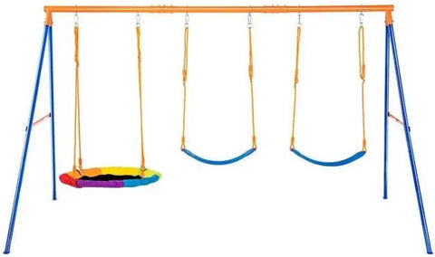 Schommel - Speeltuin - Kinderschommel - Schommel voor Kinderen - Achtertuin 600lbs Capaciteit Schommel Set - met 1 schotel schommelzitje 2 gordel schommel - Outdoor Schommel voor kinderen - 2 personen