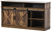 Grote Tv-Kast - Dressoir Entertainmentcentrum - met 2 Klassieke Schuifdeuren - Verstelbare Planken - voor Woonkamer - Eetkamer - Boerderijontwerp - 148x40x78cm