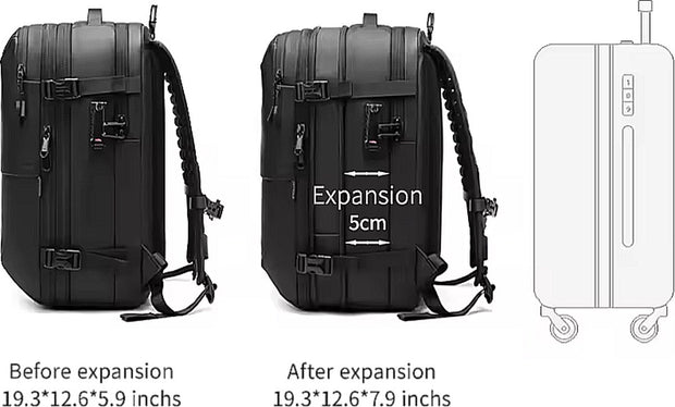 Vacuümrugzak - 60L - Waterdichte rugzak - 17” laptopvak - Inclusief pomp - 49 cm x 32 cm x 15 cm /20 cm - Blauw