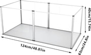 Acryl Knaagdierenkooi - Kooi voor Kleine Dieren, Cavia's, Hamsters, Konijntjes - 6 Panelen - 124x63x40 cm - 360° Zichtbaarheid