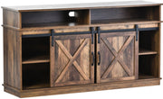 Grote Tv-Kast - Dressoir Entertainmentcentrum - met 2 Klassieke Schuifdeuren - Verstelbare Planken - voor Woonkamer - Eetkamer - Boerderijontwerp - 148x40x78cm