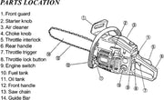Gasaangedreven kettingzaag - boomzaag benzine - boom zaag - 2-takt, 52cc Luchtgekoelde Benzinemotor - 56 cm