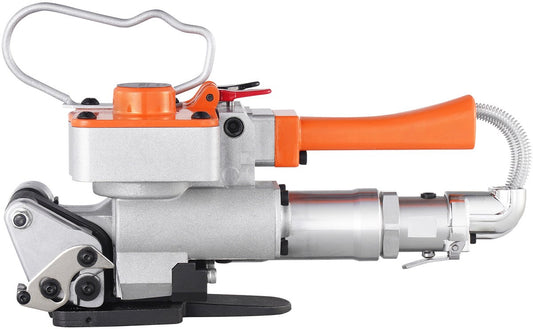 Pneumatische Omsnoeringsmachine - voor Breedtes 1.27 tot 1.9 cm PET-Band - 2-5 Seconden Lastijd - met Digitaal Display en Aluminiumlegering Behuizing - voor Diverse Industrieën - Omsnoerings Papier - Aluminium - Staal - QUORE