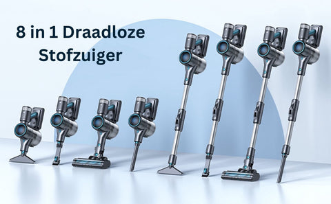 Cordless Stick Vacuum Cleaner - Bagless on Battery - 4 Different Attachments - Handheld Vacuum Cleaner - 380W - 27Kpa