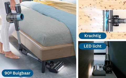 Cordless Stick Vacuum Cleaner - Bagless on Battery - 4 Different Attachments - Handheld Vacuum Cleaner - 380W - 27Kpa