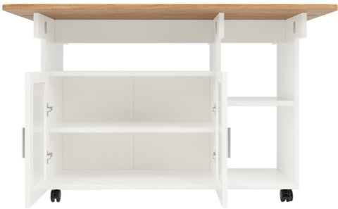 Keukeneiland - Modern Keukeneiland - Keukenkast - Uitneembare Serveerwagen Buffetkast - Eetkamerwagen - met Houtnerf - Buffetkast - Multifunctionele Eettafel - met Opbergruimte