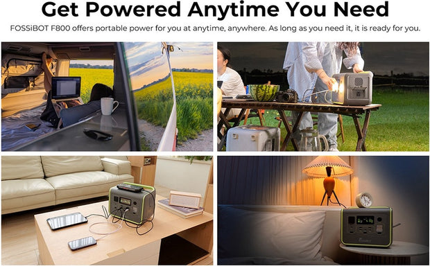 Draagbare energiecentrale - LiFePO4 zonnegenerator, - 3500 Times Cycle - 800W AC uitgang - 200W max zonne-ingang - 8 stopcontacten - Igarenaansteker - DC6530 - 2xUSB-A - 3x Type-C - AC uitgang - Volledig opgeladen - 512Wh - Groen