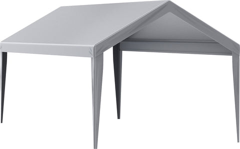 Garagezeil - 3x6m - 210 g PE-kunststof - Grijs Topzeil met Randen - Waterdicht en UV-beschermd - Eenvoudige Installatie met Spanbanden - Niet-Elektrisch