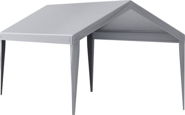 Garagezeil - 3x6m - 210 g PE-kunststof - Grijs Topzeil met Randen - Waterdicht en UV-beschermd - Eenvoudige Installatie met Spanbanden - Niet-Elektrisch