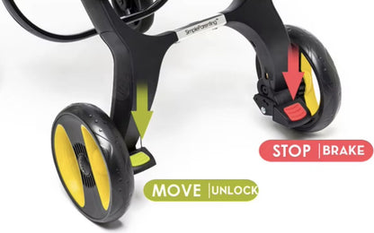 Kinderwagen - Kinderwagen - Bedje - Buggy - Autostoel - Opvouwbaar naar autostoel - RVS frame - Groen/Zwart - QUORE