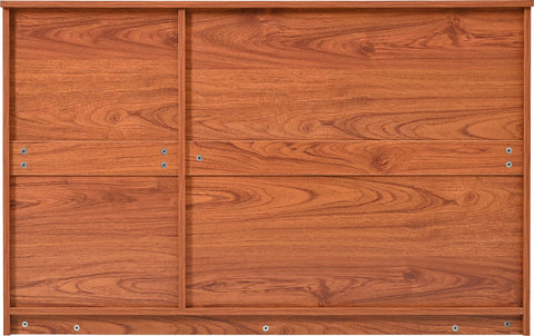 Dressoir - Walnoot - met 3 Deuren - Veel Opbergruimte - Kunstrotan Deuren - en Metalen Handgrepen is een Accentstuk in de Eetkamer - Woonkamer en Keuken.