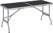 Campingtafel Inklapbaar - Kampeertafel, Partytafel - Lichtgewicht - Aluminium MDF - 150x60x69.5 cm - Zwart