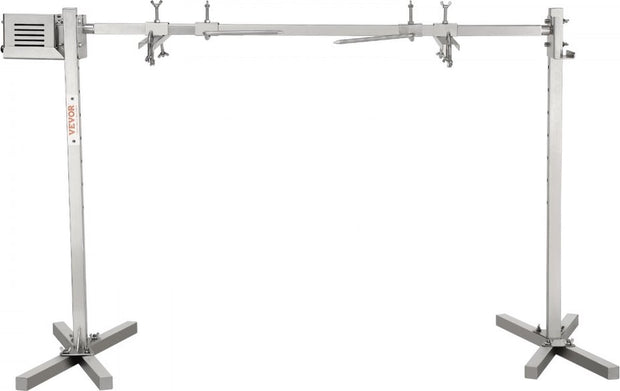 Speenvarkensgrill - Lamsgrill - 117 cm -  41 kg - Roestvrij Staal - Rotisserie Spit - Braadgrill - 42W -  Lamsgrill BBQ-grill - Grillwagen Barbecue - 8in - Hoogte verstelbare Grote - Piesgrill kalkoenvlees, ham