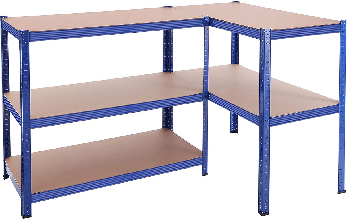 Zware Metalen Magazijnstelling - 200x100x50 cm - Draagvermogen 875KG - 5-Laags Verstelbare Opslagrek - Blauw