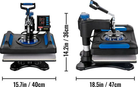 Hittepersmachine - Warmte Persmachine - Hittepers - Heat Press Machine 30x38 cm - Snelle Verwarming, 360° Draaibaar - Digitale Sublimatie voor T-Shirt en Vinyl Transfer