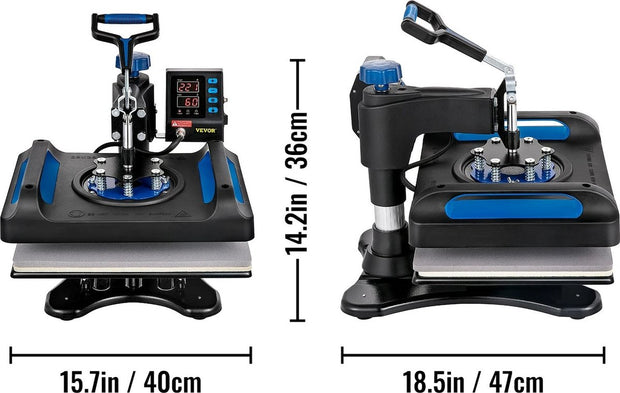 Hittepersmachine - Warmte Persmachine - Hittepers - Heat Press Machine 30x38 cm - Snelle Verwarming, 360° Draaibaar - Digitale Sublimatie voor T-Shirt en Vinyl Transfer
