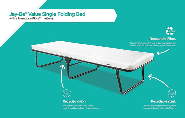 Opvouwbaar bed met traagschuimmatras - Lichtgewicht en compact - voor buiten en binnen - Reservekamer