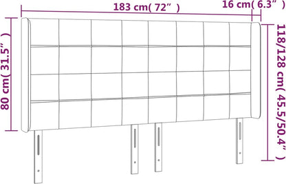 183x16x118/128 cm - Taupe Hoofdboard - Led Hoofdbord - Hoofdkussen - Beddecoratie - Slaapkamers