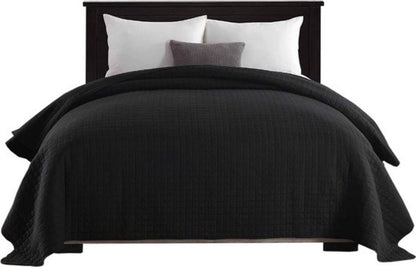 Luxe Bedsprei - voor een Tweepersoonsbed - 240x260 cm - Zachte en Stijlvolle Beddensprei - Zwart