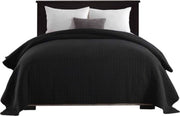 Luxe Bedsprei - voor een Tweepersoonsbed - 240x260 cm - Zachte en Stijlvolle Beddensprei - Zwart