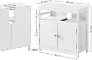 Wastafel Onderkast - Wastafelonderkasten - Badkamer Kastje - Wastafel - Wastafelmeubel - Wastafel Onderkast Met Uitsparing - Wastafelkast - Badkamer Kastjes Staand - Badkamer Kastje Onder Wastafel - Wit
