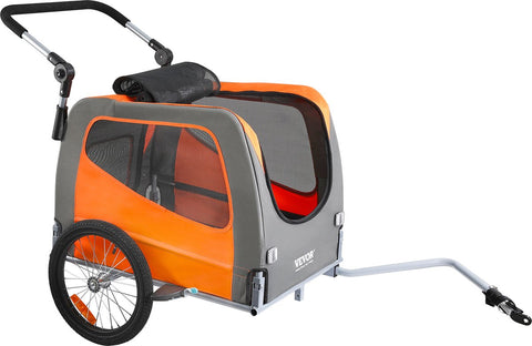 Hondenfietskar - 2 in 1 - Fietsendrager voor kinderwagen - Opvouwbare bolderkar - met Quick-release wielen - Universele Fietskoppeling - Reflectoren - 30kg