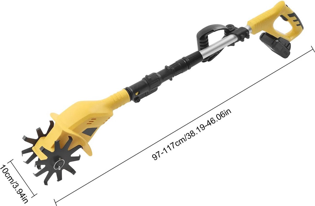 Krachtige Cultivator - Elektrische tuinfrees - Dubbelzijdige werking - Verticuteermachines - 17cm diep - Draadloos - Lichtgewicht - Accu - Verstelbare steel