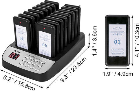 Oproepsysteem horeca - 16 STUKS - 500m - Oproep pieper - Restaurant Pager - Draadloze Oproep Buzzer