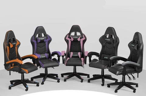 Gamingstoel - Game Stoel - Ergonomische Pu Lederen Computerstoel - Bureaustoel met hoofdsteun en lendensteun - Racestoel Zwart/Paars