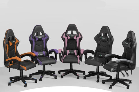 Gamingstoel - Game Stoel - Ergonomische Pu Lederen Computerstoel - Bureaustoel met hoofdsteun en lendensteun - Racestoel zwart/grijs