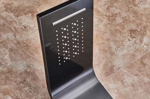 Regendouche - Douchekop - Douchepaneel - 6 in 1 - Regendouche - Waterval douche - Kraan - Bidet - Massage jet - Handdouche - Waterstroom gevoed - Verlichting en LED display - Zwart