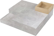 Salontafel - Bijzettafel Met Afneembare Opbergdoos - Woonkamer Tafel - Betongrijs - 72x72x30cm
