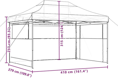 Partytent - Paviljoen - Gemakkelijk op te zetten - Opvouwbaar - Waterdicht - Partytenten - Met zijwanden - 3x4 - Groen