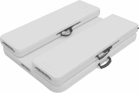 Fiesta opvouwbare receptie tafel en plastic banken 180cm, campingtafel