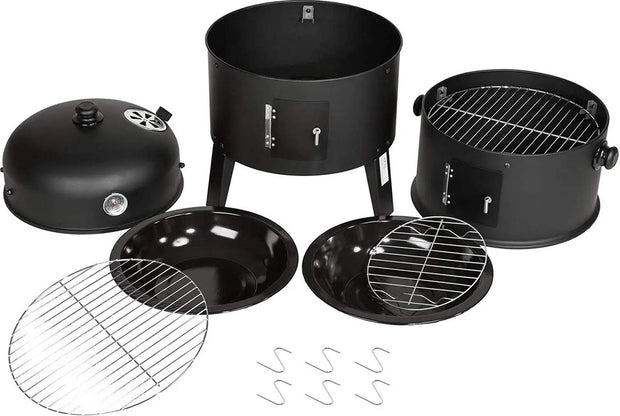 BBQ - Grill - Barbecue - Houtskoolbarbecue - Houtskool grill - 3in1 BBQ - Houtskoolgrill met thermometer