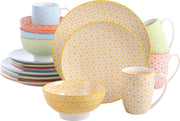 Luxe Serviesset – 32 delig – 8 persoons – Porselein - Bordenset – Dinner platen – Dessertborden - Kommen - Mokken - Schaaltjes - Meerkleurig