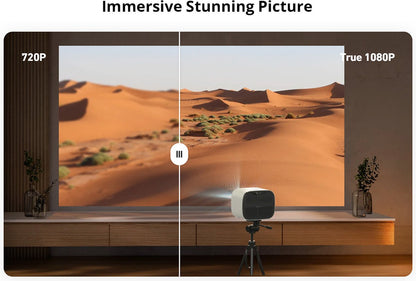 E3 Pro Projector, 500 ANSI, Native 1080P, 4K Decoding, Android TV, Autofocus &amp; Keystone Correction - EU Plug