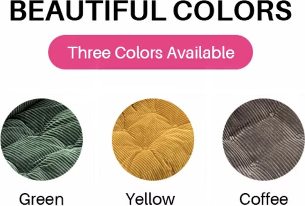 Corduroy lounge chair - Chair - Relax chair - Swivel chair - Thick cushions - With footstool - Green