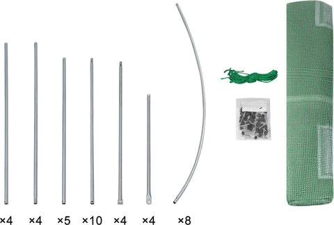 Serre van Folie - Kweekkas - Broeikas - 300x200x190 cm - Voor Alle Seizoenen - Met Deur en 6 Ramen - Groen