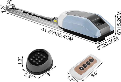 Garagedeur Opener - AC-Motor - 1000N Kracht - 2 Stuks Dual-channel Draadloze Afstandsbediening - <60 dB Geluid - Minimale 15 m² Toepasbare Oppervlakte - Zilver
