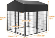 Dog run - Dog kennel - Outdoor dog kennel - Outdoor dog kennel with roof - 120 x 127 x 126 cm