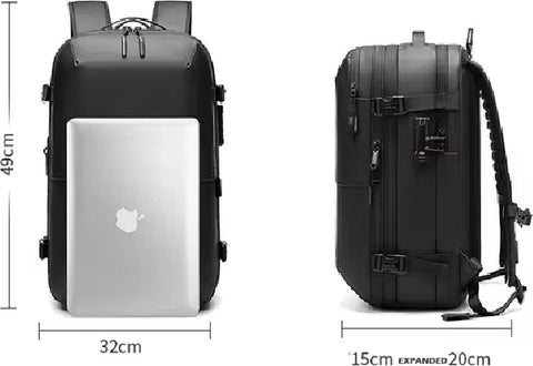 Vacuümrugzak - 60L - Waterdichte rugzak - 17” laptopvak - Inclusief pomp - 49 cm x 32 cm x 15 cm /20 cm - Blauw