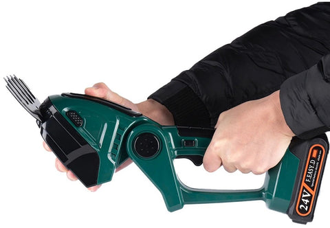 Heggenschaar - Heggentrimmer - Snoeischaar - Elektrische Heggenschaar - Accu Heggenschaar - 2 in 1 - Struikschaarblad - Grasschaarblad - Verwisselbare Messen - Tuingereedschap - Krachtig - Langdurige Accu - 2 Accu's - Accu Oplader