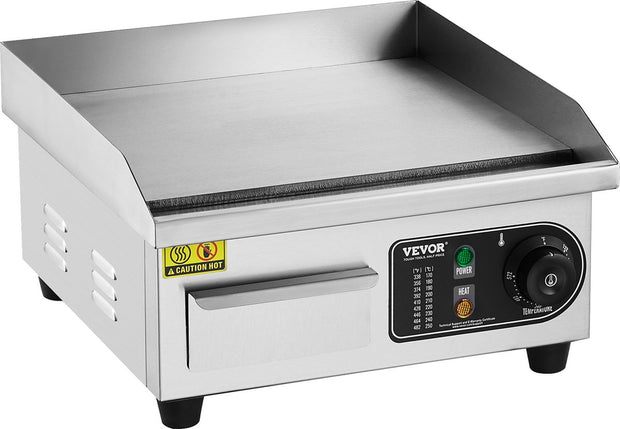 Commerciële elektrische grill - Countertop grill - 10mm plat - 2000W - voor thuis en commercieel gebruik