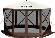 Gazebo Tent - Campingluifeltent met Gaasramen - 6-Zijdige Pop-up - Draagbare Draagtas - Haringen - Grote Schaduwtenten - Materiaal 300D Oxford-stof en B3-gaas - voor Buitenkamperen - Gazon en Achtertuin