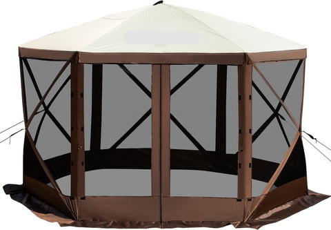 Gazebo Tent - Campingluifeltent met Gaasramen - Grote Schaduwtenten - Draagbare Draagtas - Haringen - 6-Zijdige Pop-up -  300D Oxford-stof en B3-gaas - voor Buitenkamperen - Gazon en Achtertuin - 3,66 m x 3,66 m