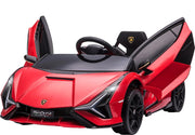 Elektrische kinderauto - Elektrische auto voor kinderen - Electrische auto - Elektrische auto kinderen - Elektrische auto bestuurbaar - Elektrische auto kind - Lamborghini - Rood