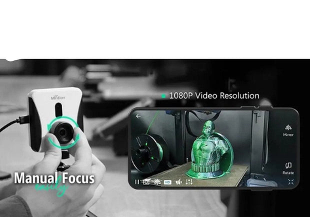 3D Printer Camera - met Remote Control - 1080P Resolutie - Handmatige Focus - WiFi-Bediening - Auto Time-Lapse Video - Elektronische Zoom - Nachtzicht